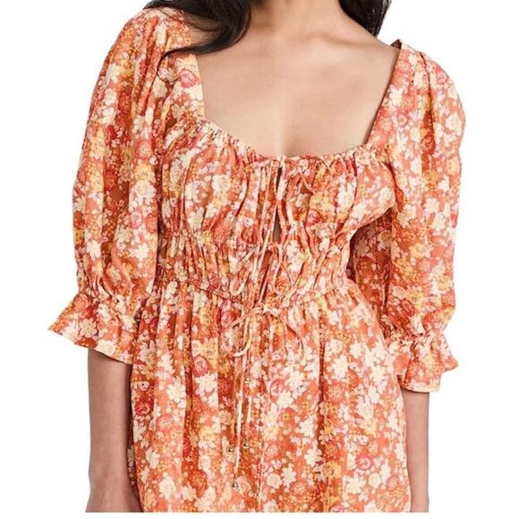 NWT Free People Womens Small Show Me Love Romper Floral Smocked Boho Feminine - Picture 2 of 10